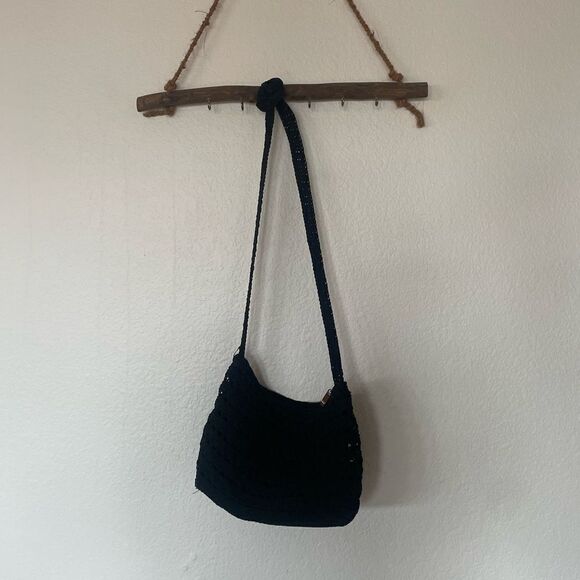 Black crochet crossbody bag - Picture 1 of 3